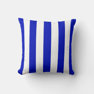 Coussin Bleu Royal Blanc XL Motif Rayures