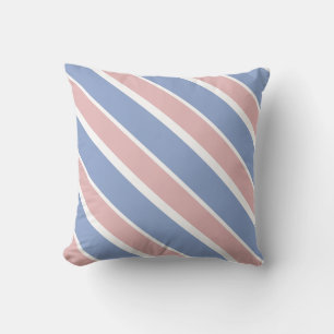 Coussin Bleu Serenity et Rose Quartz Diagonal Stripes