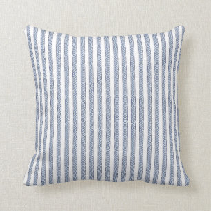 Coussin Bleu Ticking