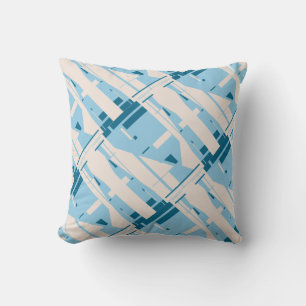 Coussin Bleu Turquoise Beige Méditerranée Diagonal Mosaïqu