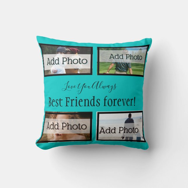 Coussin bleu turquoise solide (Recto)