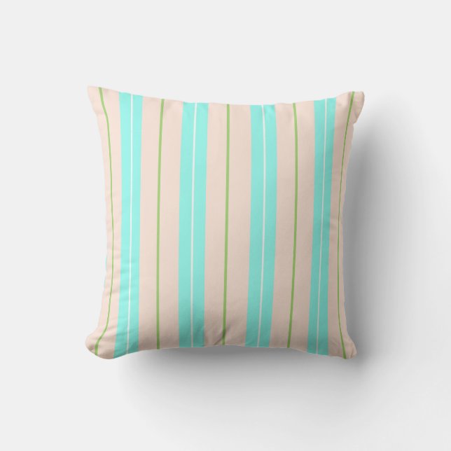 Coussin Bleu Vert Et Plage De Pêche (Recto)