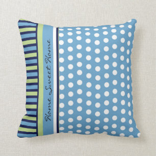 Coussin bleu vert Pois