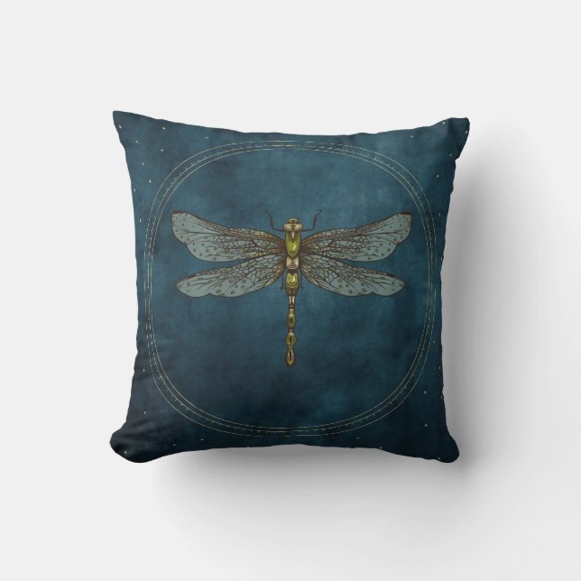 Coussin Bleu vintage Mystique Céleste (Recto)