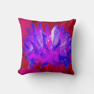 Coussin Bleu violet étonnant et rose chaud cactus Dahlia