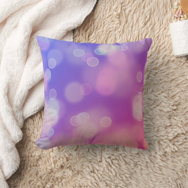 Coussin Bleu violet rose Bokeh Gradient (Couverture)