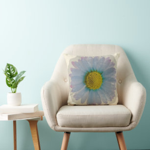 Coussin Bleue Daisy - Décor de fleurs vintage