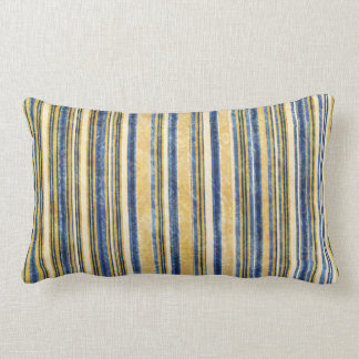 COUSSIN BLEUE ET OR STRIPÉ