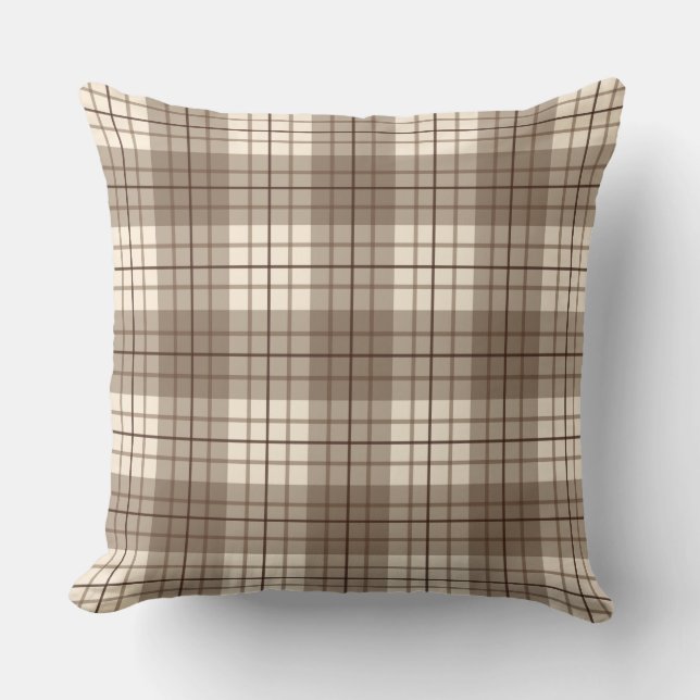 Coussin Bleus et crème Motifs plaid (Recto)