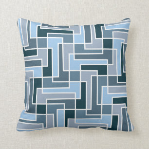 Coussin Bleus géométriques de bloc de couleur de mod de la