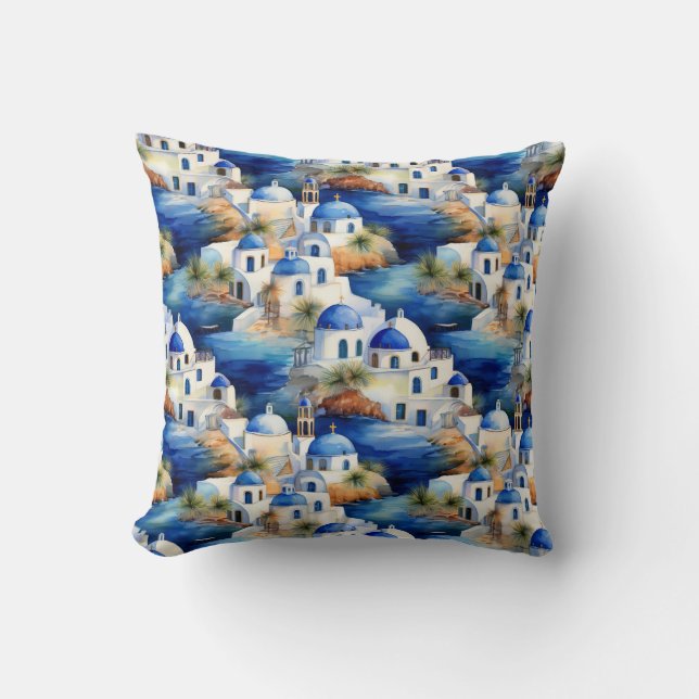 Coussin Bliss méditerranéens Inspiré par la Grèce (Recto)
