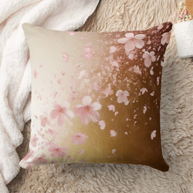 Coussin Blizzard en fleur de cerisier sur or (Couverture)