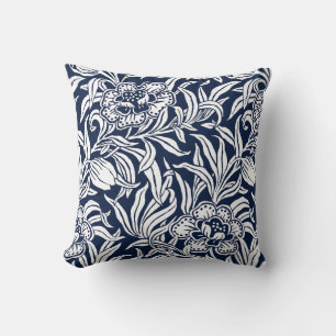 Coussin Bloc de bois floral botanique vintage Art Nouveau