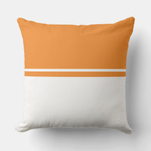 Coussin Bloc de couleur blanc orange brillant moderne