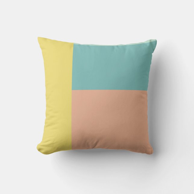 Coussin Bloc de couleur géométrique Retro Pastel Corail Tu (Recto)