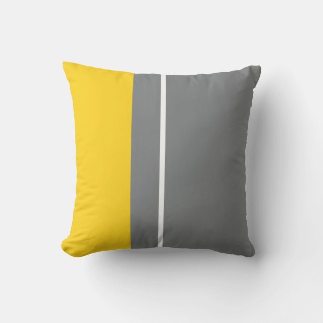 Coussin Bloc de couleur gris et jaune (Recto)