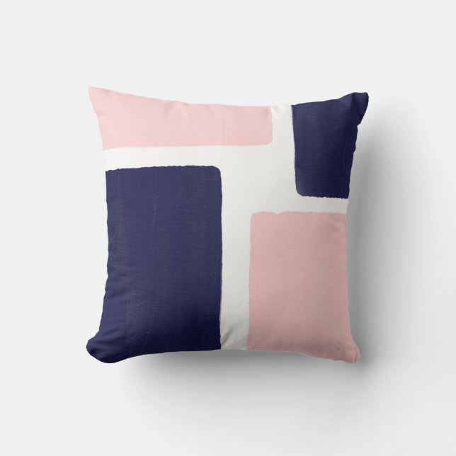 Coussin Bloc de couleur minimaliste bleu marine (Recto)