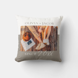 Coussin Bloc de couleur moderne "Depuis" Année Cadeau pour