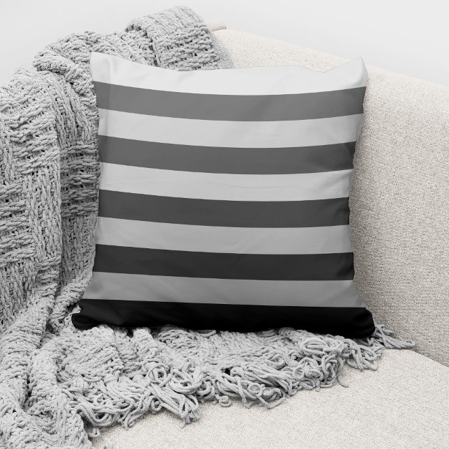 Coussin Bloc de couleur monochrome gris moderne trié (Créateur téléchargé)