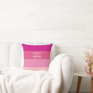 Coussin Blocage de couleur rose, bande horizontale