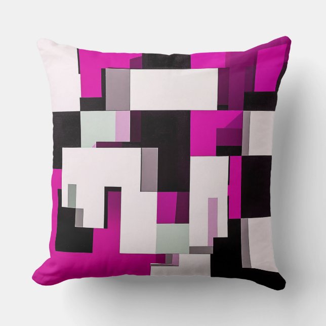 Coussin Blocs abstraits violets (Recto)