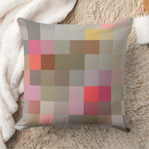 Coussin Blocs de pixels en gris complètent le motif