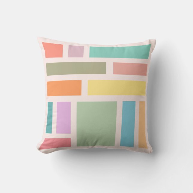 Coussin Blocs Géométriques Abstraits (Recto)