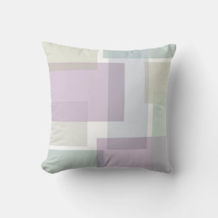 Coussin Blocs Pastel Retro Lavande Vert Bleu
