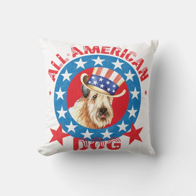 Coussin Blond comme les blés patriotique (Recto)