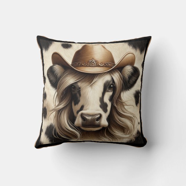 Coussin Blonde Country Cow Girl (Verso)