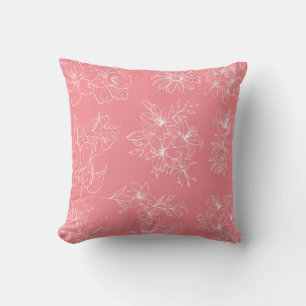Coussin Blossom Elegance – Soft Pink Floral Pillow