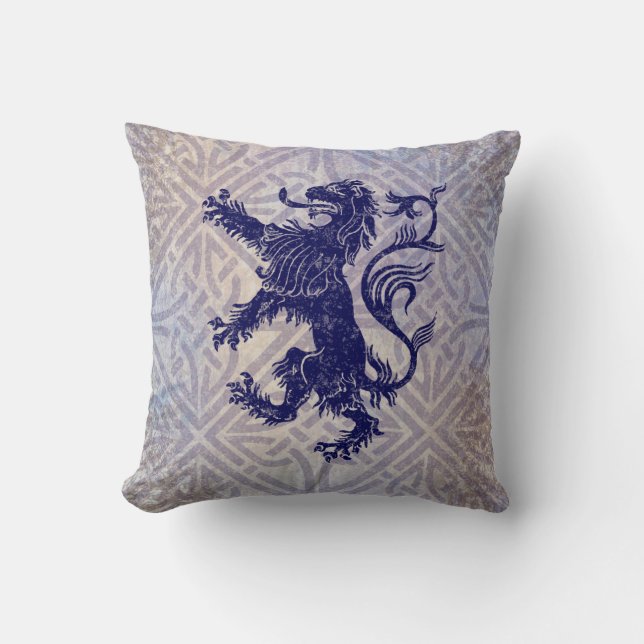 Coussin Blue Celte Knot de la marine écossaise Rampant (Recto)