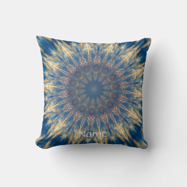 Coussin Blue Chakra Kaleidoscope Thunder_Cove (Recto)