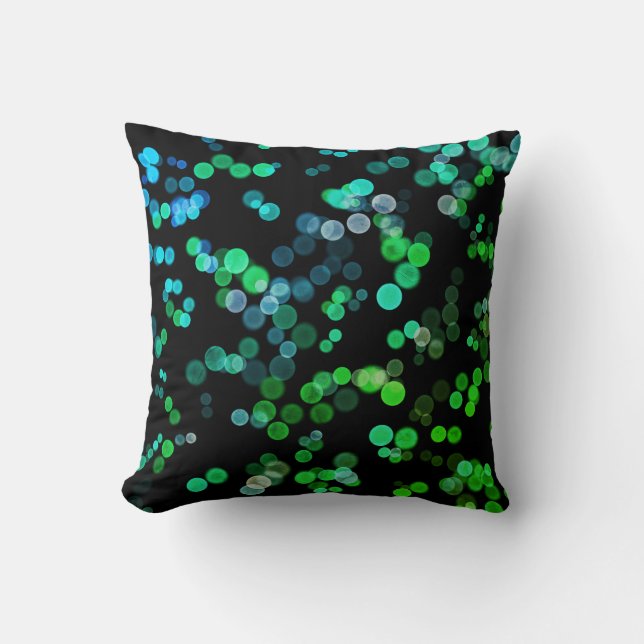 Coussin Blue Green Seagreen Abstrait Bubble Motif (Recto)