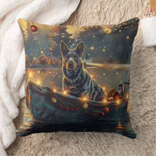 Coussin Blue Heeler Noël Festive Voyage