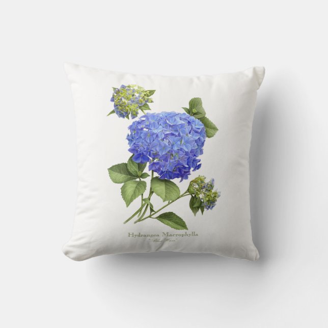 Coussin Blue Hydrangeas (Recto)