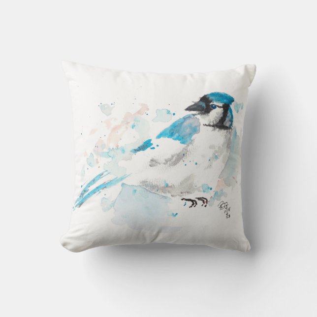 Coussin Blue Jay (Recto)
