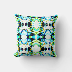 Coussin Blue Lime Green Gold Noir Grande Carrelage Design