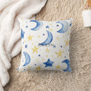 Coussin Blue Moons Gold Stars
