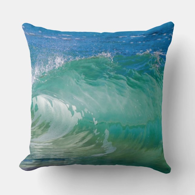 Coussin Blue Ocean Summer Beach Waves (Recto)
