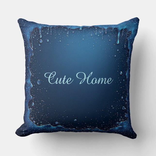 Coussin Blue Personalized Name Custom Gift (Recto)
