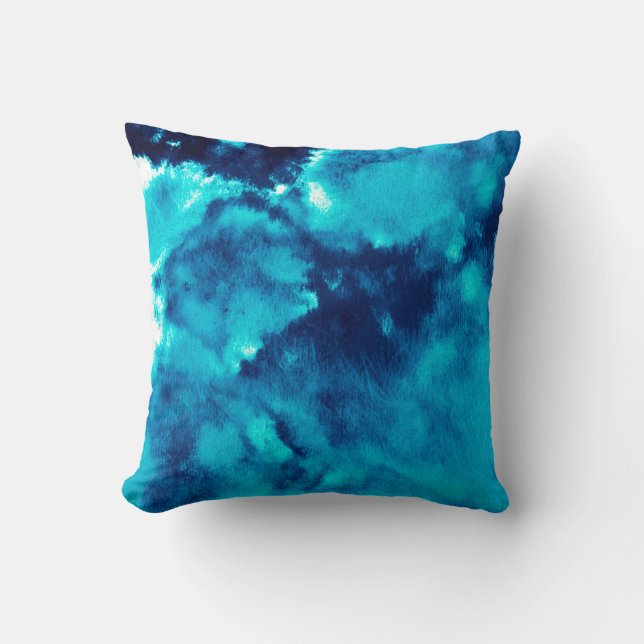 Coussin Blue Phantom Fashion Motif Dirty Plash Watercol (Recto)