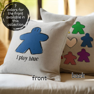 Coussin Blue Rainbow Meeple Board Game Love