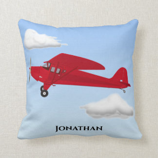 Coussin Blue Red Boy's Bedroom Avion Vintage