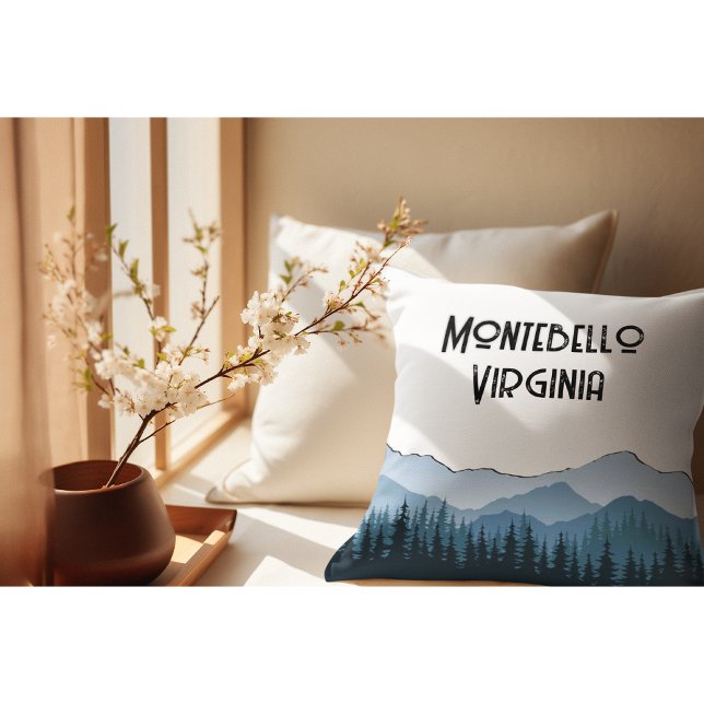 Coussin Blue Ridge Mountains, Montebello personnalisable (Créateur téléchargé)