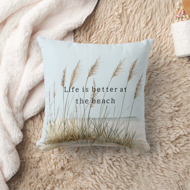 Coussin Blue Sky Sand Beach Barefoot (Couverture)