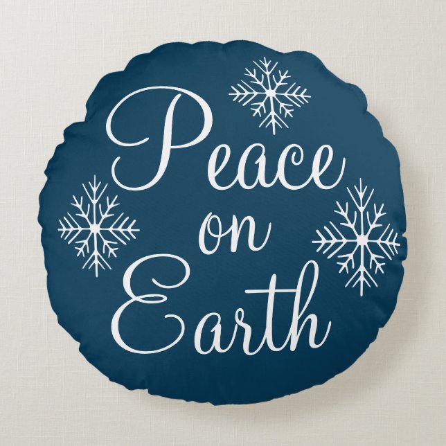 Coussin Blue Snowflake Paix sur Terre (Devant)