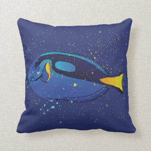 Coussin Blue Tang Tropical Aquarium Fish Art
