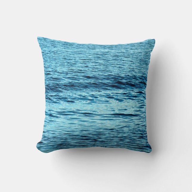Coussin Blue water wave abstract backgroundabstract, aqua, (Recto)