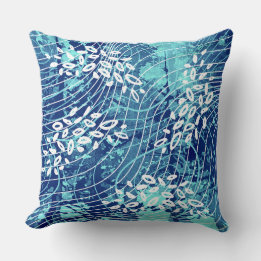 Coussin Blue Wave Throw Pillow